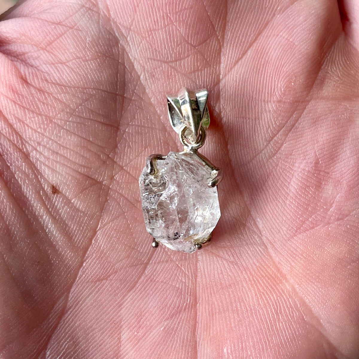 Bespoke Sterling Sliver Herkimer Diamond Pendant HDP4