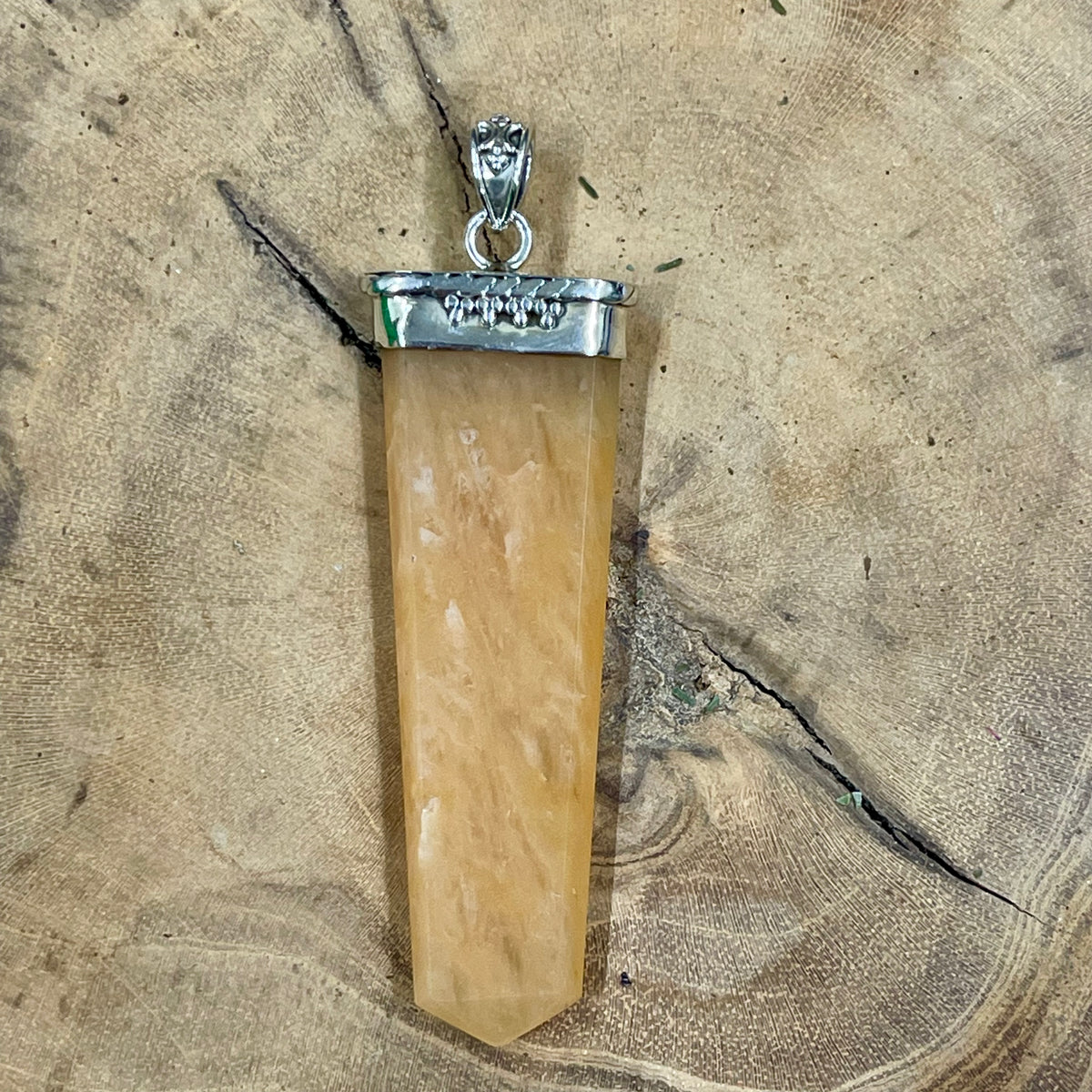 Sterling Silver Orange Aventurine Pendant