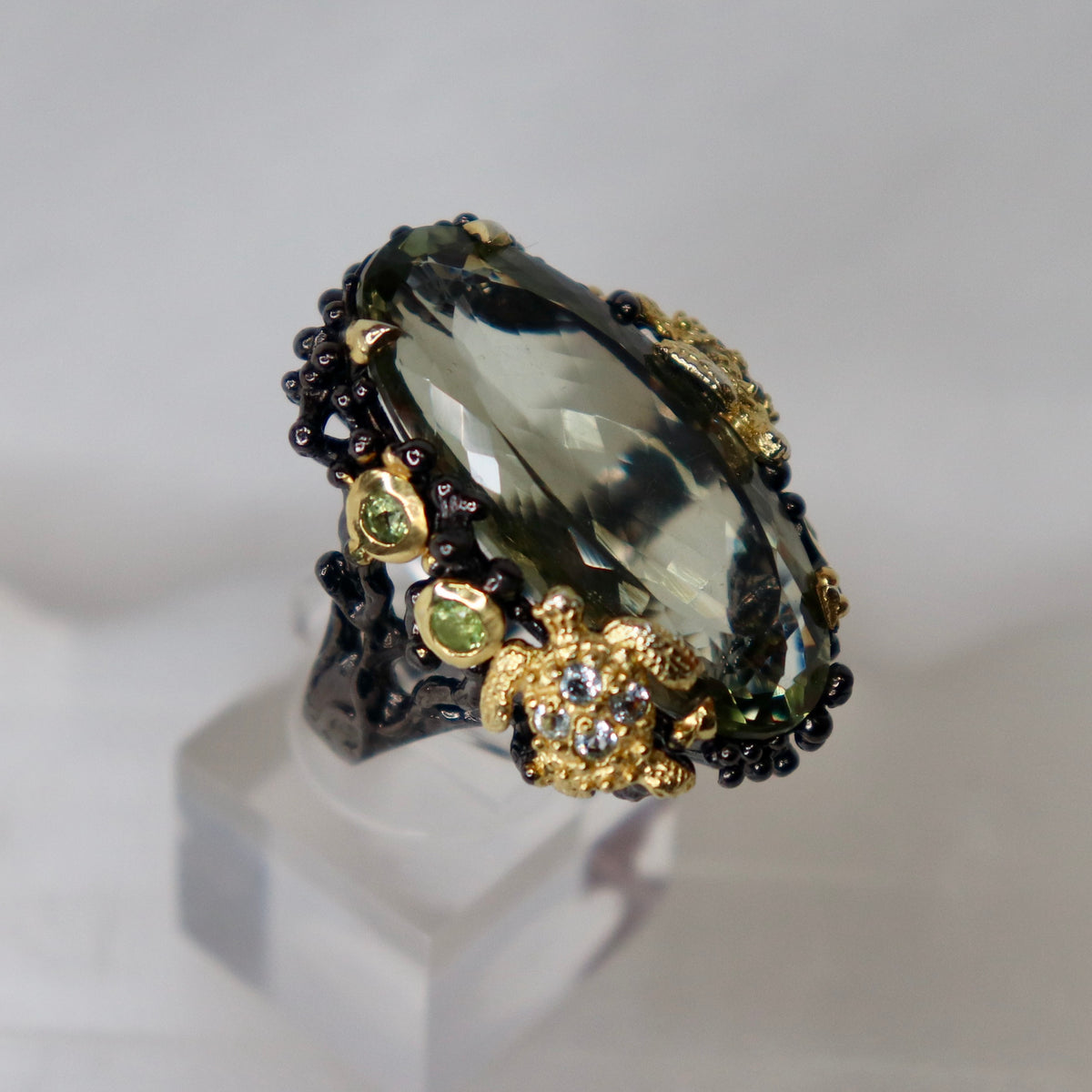 Green Amethyst Sterling Silver Ring Sz 7.75 - The Spirit of Life