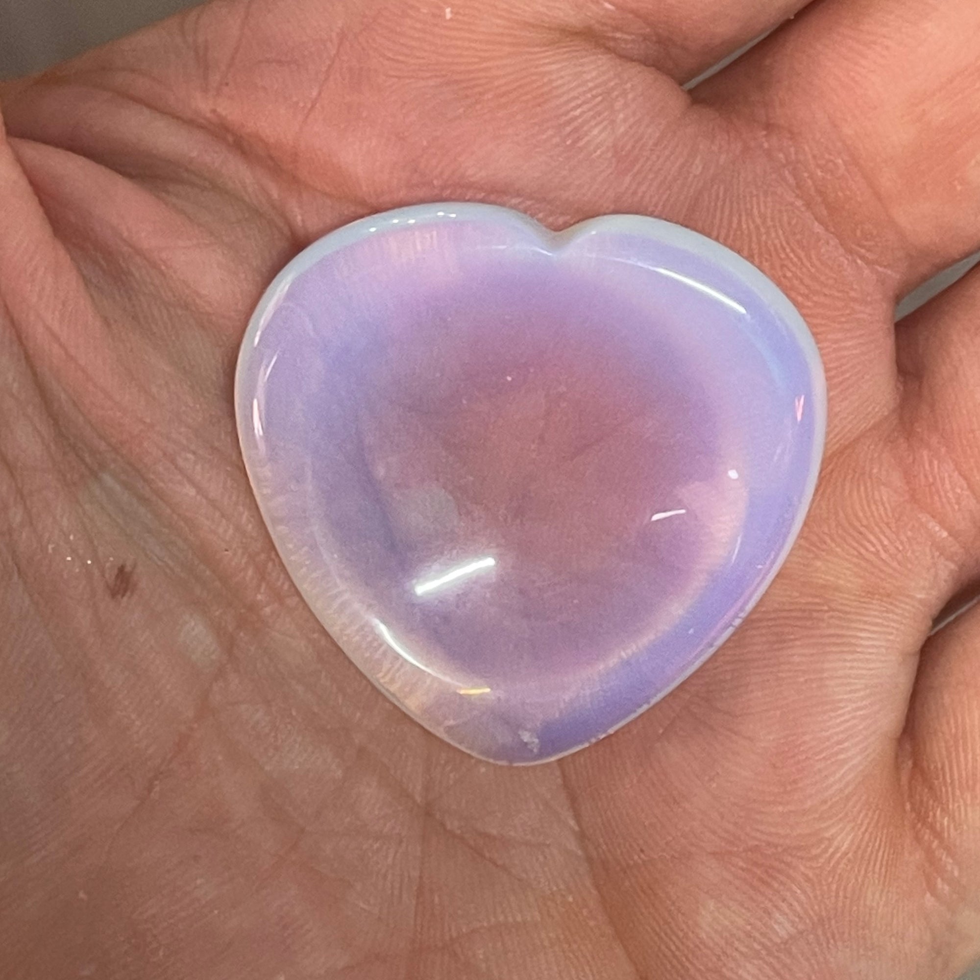 Opalite Heart Palm Stone - The Spirit of Life