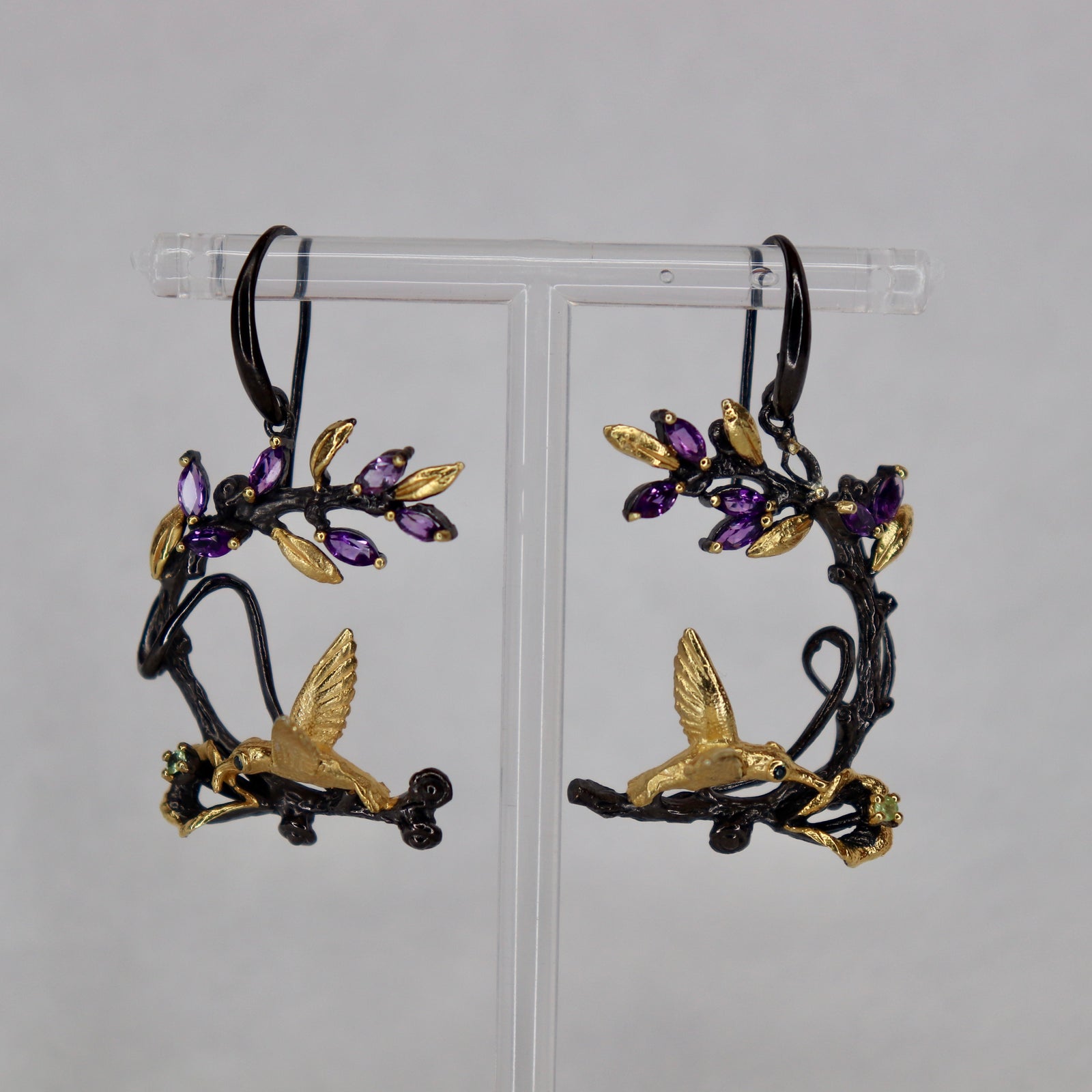 Bespoke Mixed Amethyst Sterling Silver Earrings - The Spirit of Life