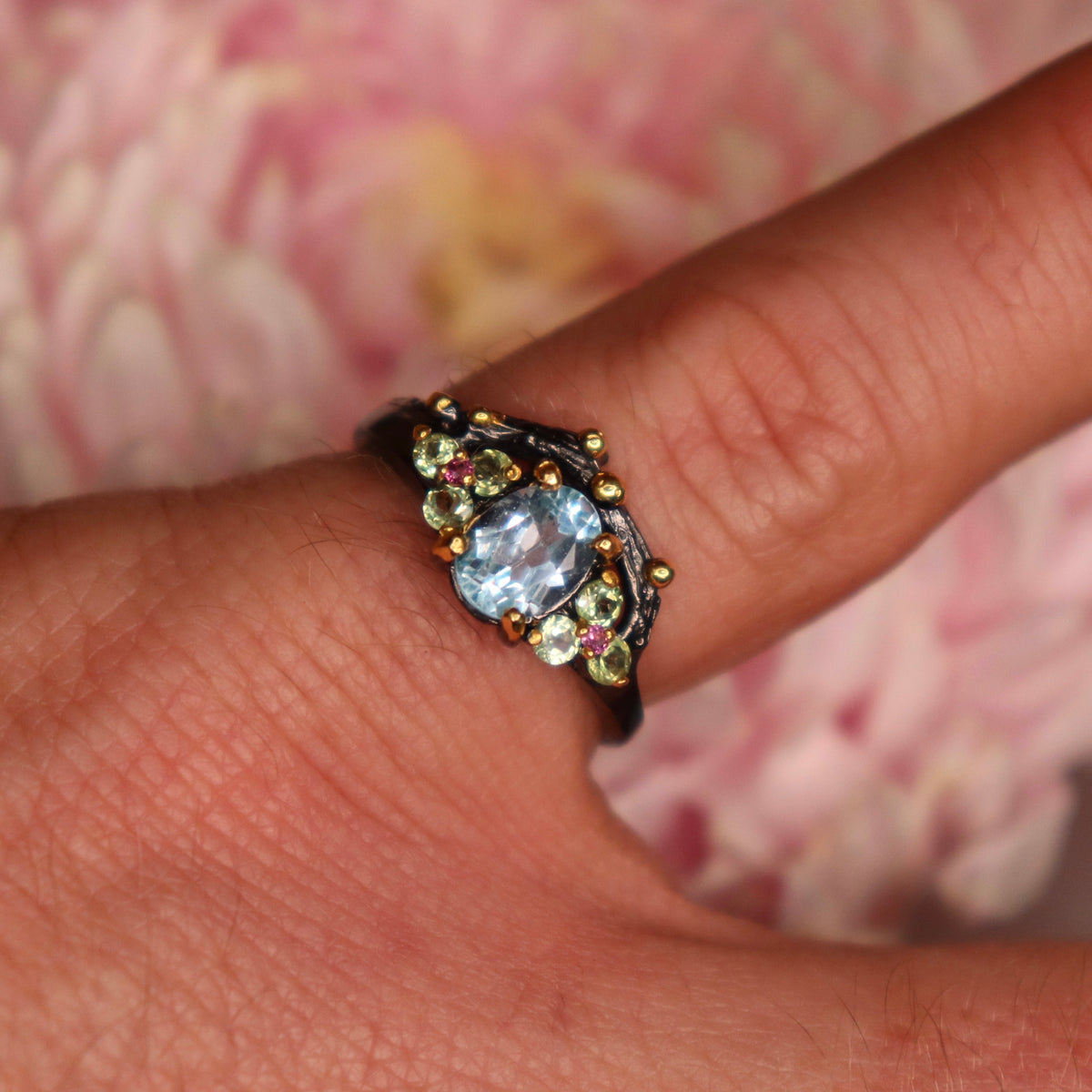 Blue Topaz Sterling Silver Ring Sz 7.25 - The Spirit of Life