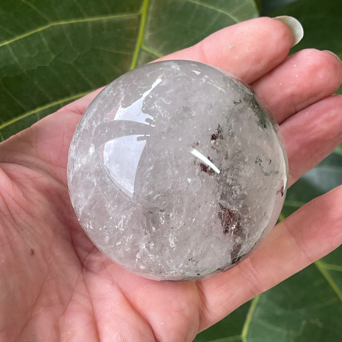 Green Ghost Quartz Crystal Sphere