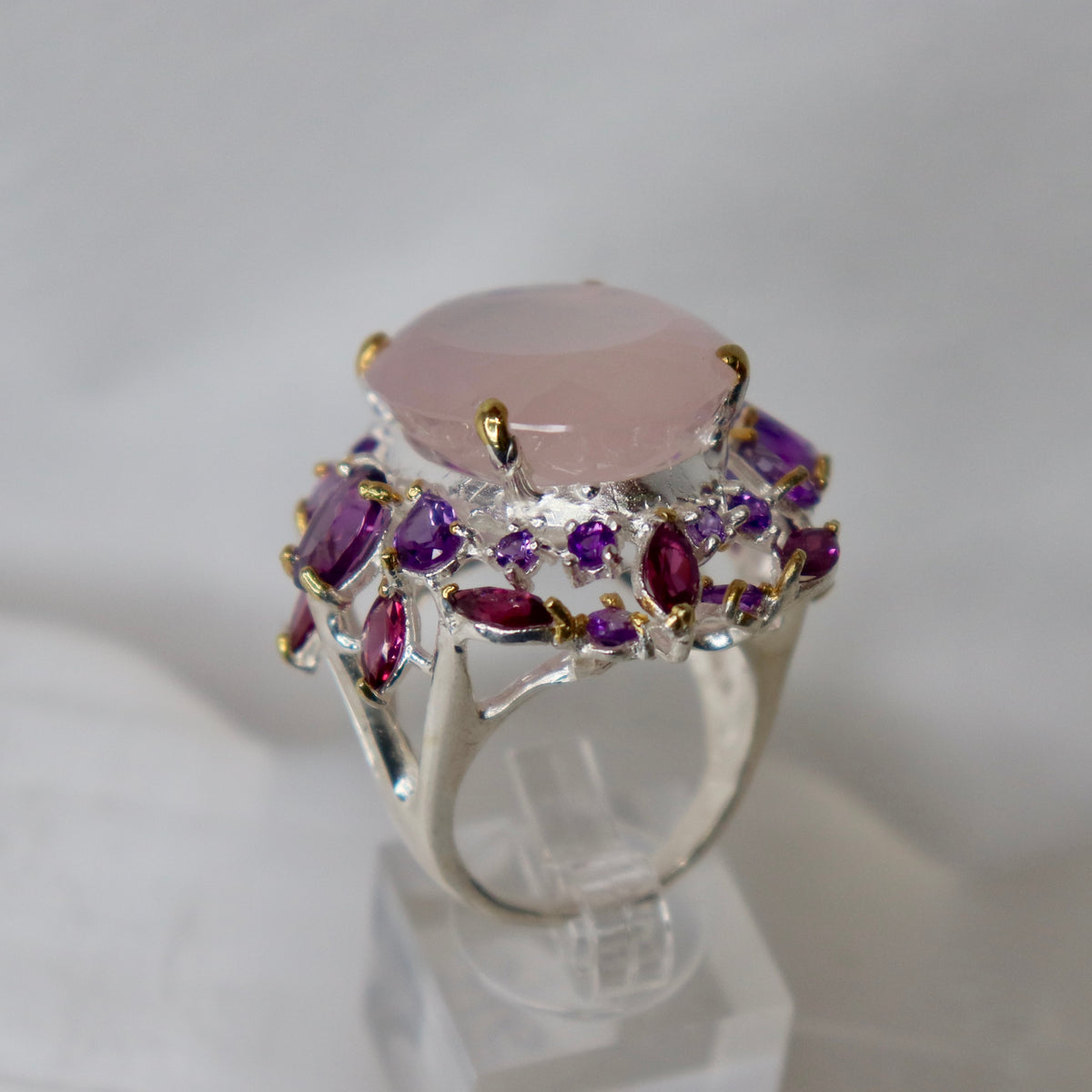 Rose Quartz Sterling Silver Ring Sz 9 - The Spirit of Life