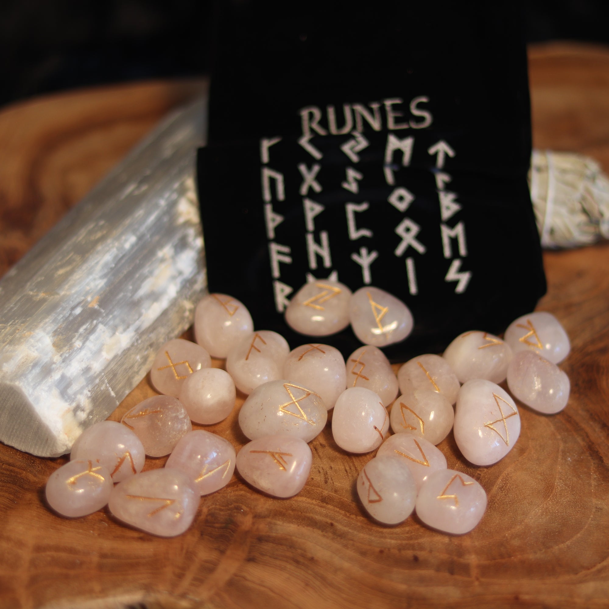 Rose Quartz Rune stone set - The Spirit of Life