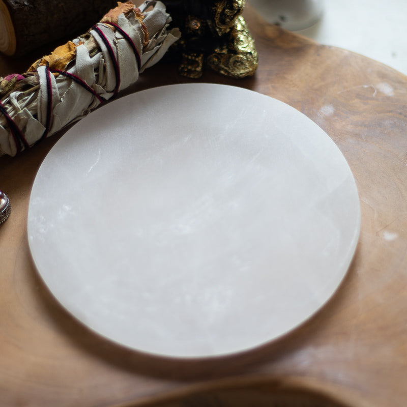 Large (10cm) Selenite Charging Plate - The Spirit of Life