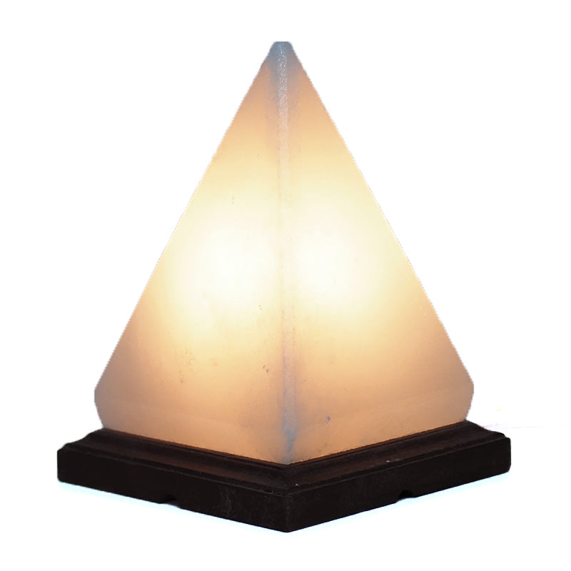 White Pyramid Salt Lamp – Timber Base - The Spirit of Life