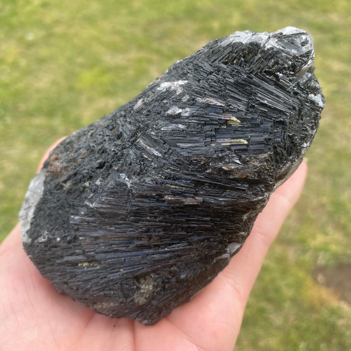 728g Raw Black Tourmaline on Clear Quartz Crystal - The Spirit of Life