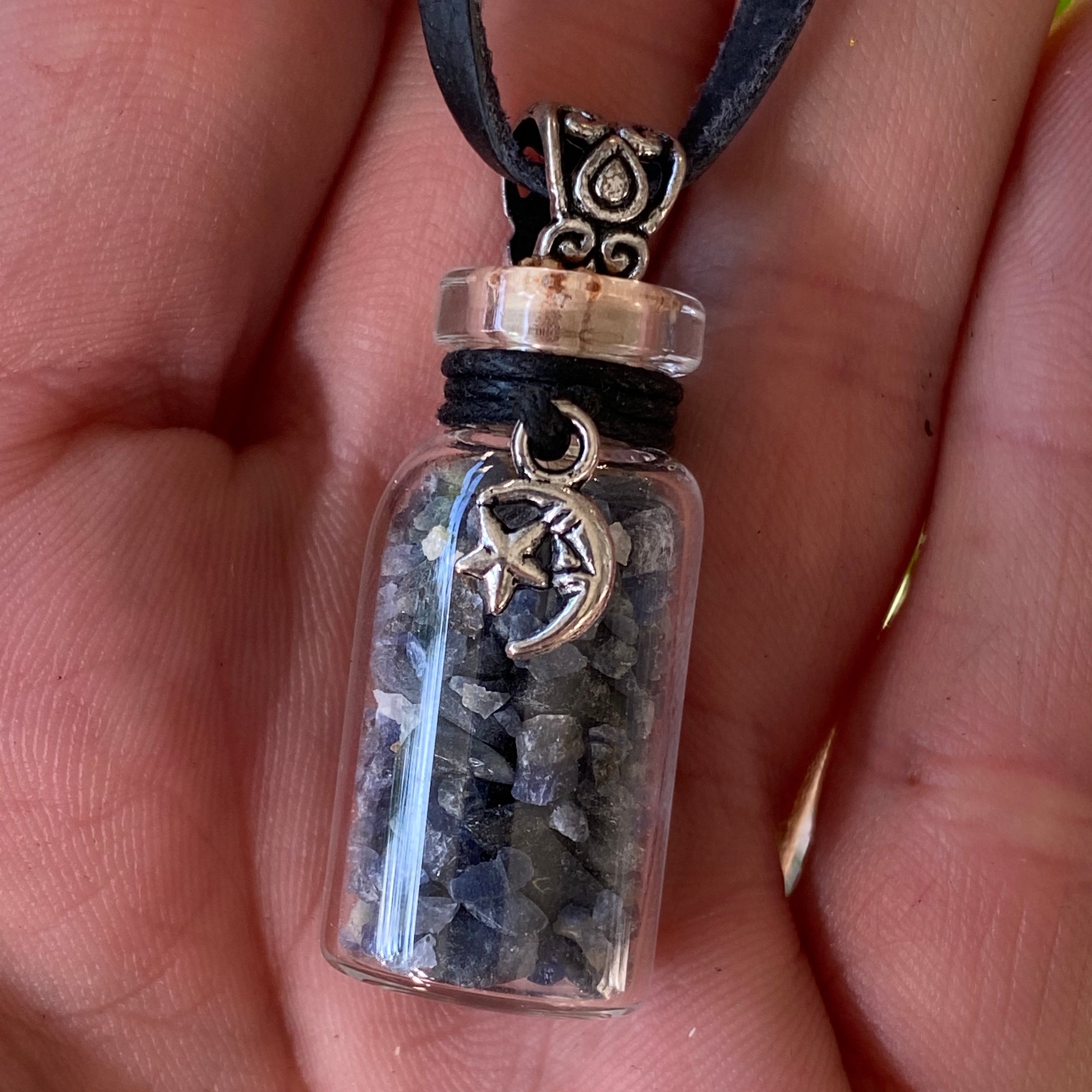 Crystal Chip Bottle Pendant with Sodalite - The Spirit of Life