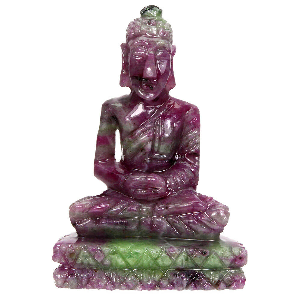 Buddha Carving, Natural Red Ruby Zoisite - The Spirit of Life