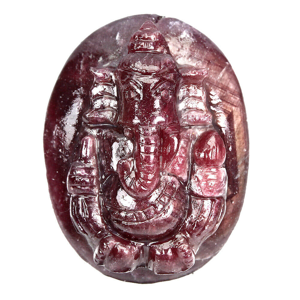 Ganesha Carving, Natural Red Ruby Unheated - The Spirit of Life